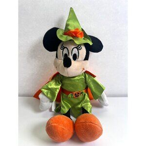 Disney Minnie Mouse Witch Halloween‎ Costume Green Dress Cape 12” Plush Toy
